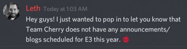 Разработчики Hollow Knight: Silksong не собираются ничего анонсировать на E3 2021