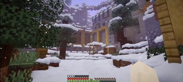 Вот как может выглядеть Minecraft с реалистичной физикой снега из Red Dead Redemption 2